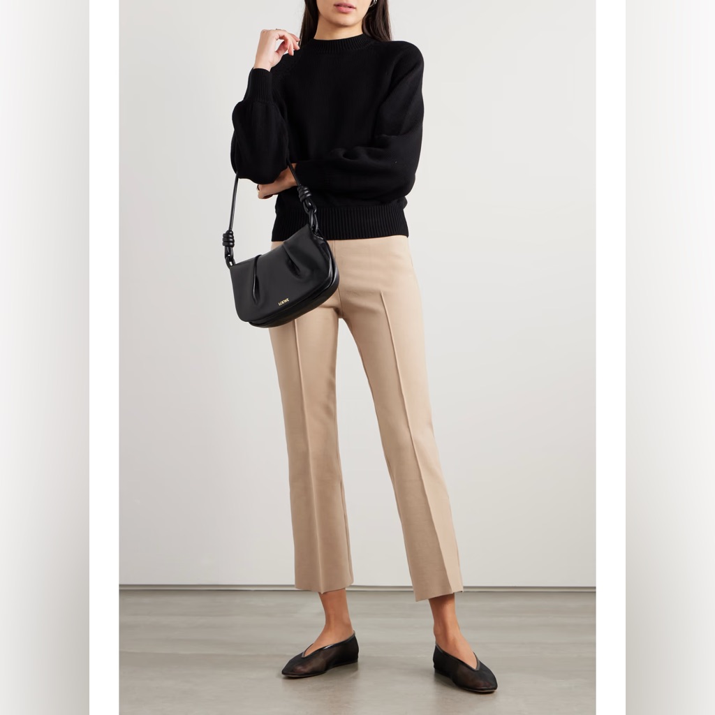 High Sport Kick Stretch-Cotton Flared Pants Nwot L